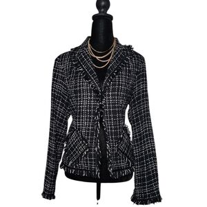 Allison Taylor Black and White Tweed Blazer